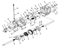 Transaxle Diagram and Parts List for 73401 3900001-3999999 - 1993 Toro Lawn Tractor