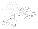 Clutch, Brake And Speed Control Linkage Diagram and Parts List for 73401 3900001-3999999 - 1993 Toro Lawn Tractor