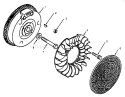 Flywheel Diagram and Parts List for 73401 5900261-5901260 - 1995 Toro Lawn Tractor