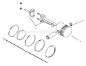 Piston And Rings Diagram and Parts List for 73401 5900261-5901260 - 1995 Toro Lawn Tractor