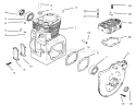 Crankcase And Cylinder Head Diagram and Parts List for 73402 6900001-6999999 - 1996 Toro Lawn Tractor