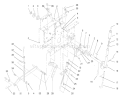 Manual Lift System Diagram and Parts List for 73402 7900001-7999999 - 1997 Toro Lawn Tractor