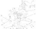 Hydraulic Lift System Diagram and Parts List for 73403 6900001-6999999 - 1996 Toro Lawn Tractor