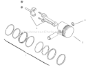 Piston And Rings Diagram and Parts List for 73403 6900001-6999999 - 1996 Toro Lawn Tractor