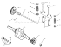Camshaft & Crankshaft Diagram and Parts List for 73403 6900001-6999999 - 1996 Toro Lawn Tractor