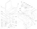 Fender, Seat Diagram and Parts List for 73403 6900001-6999999 - 1996 Toro Lawn Tractor