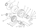 Wheels And Tires Diagram and Parts List for 73420 3900001-3999999 - 1993 Toro Lawn Tractor