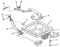 Oil Base And Fill Tube And Bracket Diagram and Parts List for 73440 5900223-5999999 - 1995 Toro Lawn Tractor