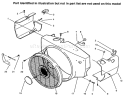 Engine Housing Diagram and Parts List for 73441 69000001-69999999 - 1996 Toro Lawn Tractor