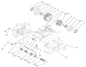 Transmission Gear Assembly Diagram and Parts List for 73450 220000001-220999999 - 2002 Toro Lawn Tractor