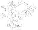 Hood Assembly Diagram and Parts List for 73450 250000001-250999999 - 2005 Toro Lawn Tractor