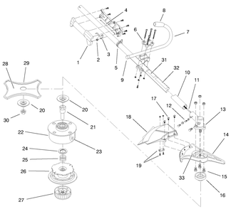 Boom And Trimmer Assembly Diagram and Parts List for 51908 990000001 - 999999999 Toro Trimmer