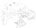 Hood and Headlight Assembly Diagram and Parts List for 73542 230000001-230999999 - 2003 Toro Lawn Tractor