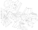Fender, Footrest And Seat Assembly Diagram and Parts List for 73561SEI 200000001-200999999 - 2000 Toro Lawn Tractor