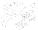 Hood & Headlight Assembly Diagram and Parts List for 73547 200000242-200999999 - 2000 Toro Lawn Tractor