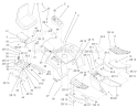 Fender, Footrest & Seat Assembly Diagram and Parts List for 73580 210000001-210999999 - 2001 Toro Lawn Tractor