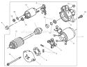 Starter Assembly Diagram and Parts List for 73580 9900001-9999999 - 1999 Toro Lawn Tractor