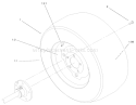 Wheel Assembly Diagram and Parts List for 73580 9900001-9999999 - 1999 Toro Lawn Tractor