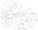 Fender, Footrest & Seat Assembly Diagram and Parts List for 73590 210000001-210999999 - 2001 Toro Lawn Tractor