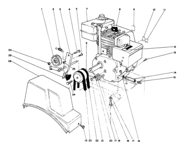 Engine Assembly Diagram and Parts List for 38054 4900001 - 4999999 Toro Snow Blower