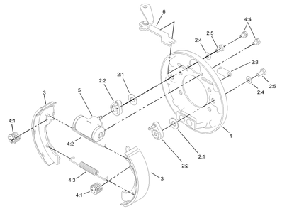 Right Hand Brake Assembly No. 104-6806 Diagram and Parts List for 12004 230000001 - 230999999 Toro Lawn Tractor