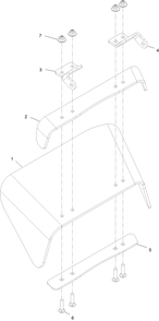 Rubber Deflector Assembly No. 142-6489 Diagram and Parts List for 74532 400000000 - 417099999 Toro Lawn Tractor