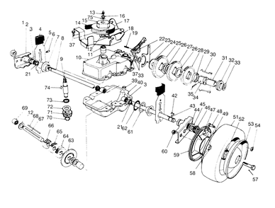 Gear Case Assembly Diagram and Parts List for 22151 5900001 - 5999999 Toro Lawn Mower