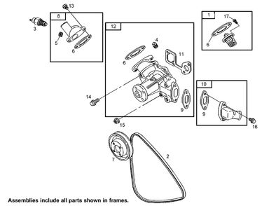Water Pump Assembly Diagram and Parts List for 74268 (313000001-313999999)(2013) Toro Lawn Mower