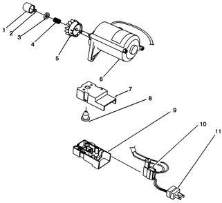 Starter Motor Assembly Diagram and Parts List for 38196 3900001 - 3999999 Toro Snow Blower