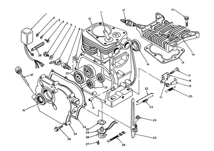 Engine Assembly Diagram and Parts List for 62032 4000001 - 4999999 Toro Generator