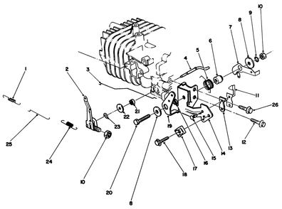 Governor Assembly (Model No. 47pn2-6) Diagram and Parts List for 26640B 3900001 - 3999999 Toro Lawn Mower