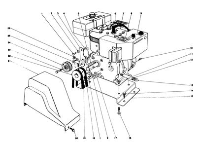 Engine Assembly (Model No. 38050) Diagram and Parts List for 38050 9000001 - 9999999 Toro Snow Blower