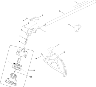 Trimmer Head, Straight Shaft And Guard Assembly Diagram and Parts List for 51976 312000001 - 312999999 Toro Trimmer