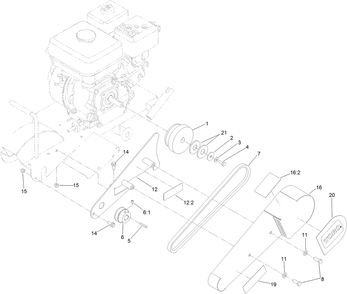 Belt Drive Assembly Diagram and Parts List for 22600HD 400000000 - 401999999 Toro Stump Grinder