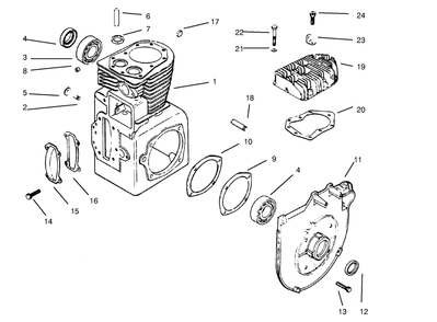 Part Location Diagram of 47-782-67 Toro Short Block 14hp