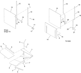 Shield And Guard Assembly Diagram and Parts List for 22429 404320000 - 999999999 Toro Lawn Tractor Accessories