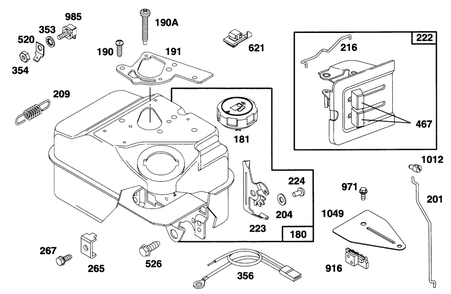 Engine Briggs & Strattonmodel 135202-0263-01 Diagram and Parts List for 62924 5900001 - 5999999 Toro Leaf Blower / Vacuum