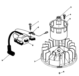 Magneto & Flywheel Assembly Diagram and Parts List for 20526 6000001 - 6999999 Toro Lawn Mower