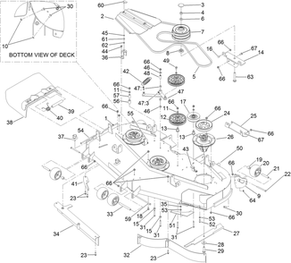 Deck Assembly Diagram and Parts List for 74268 (313000001-313999999)(2013) Toro Lawn Mower