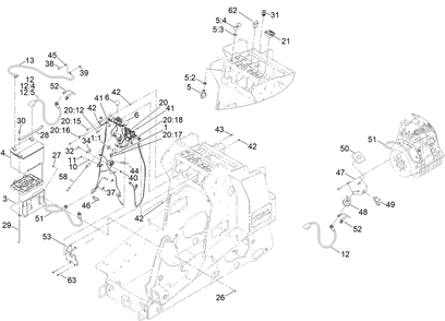 Electrical Assembly Diagram and Parts List for 22328 408963400 - 409588175 Toro Lawn Tractor Accessories