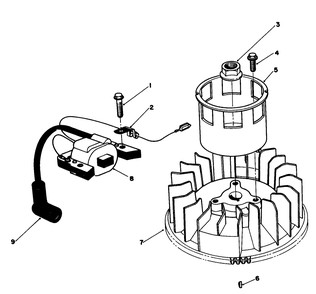 Magneto & Flywheel Assembly (Model No. Vmg6) Diagram and Parts List for 20626C 7000001 - 7999999 Toro Lawn Mower