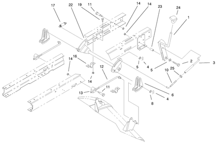 Height Of Cut Assembly Diagram and Parts List for 71197 9900001 - 9999999 Toro Lawn Tractor