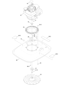 Engine And Deck Assembly Diagram and Parts List for 2611 316000001 - 316999999 Toro Lawn Tractor Accessories