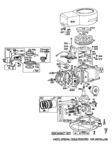 Engine Briggs & Stratton Model 92908-1457-03 Diagram and Parts List for 16169 6000001 - 6999999 Toro Lawn Mower