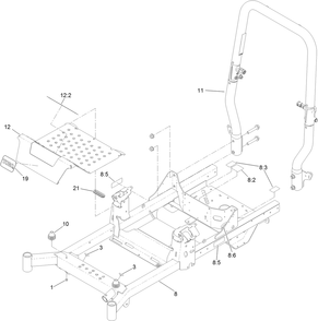 Frame And Roll-Over Protection System Assembly Diagram and Parts List for 74452 402100000-403350940 Toro Lawn Tractor