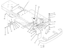 Frame & Front Wheel Fork Assembly Diagram and Parts List for 74021 39000001-39999999 - 1993 Toro Lawn Tractor