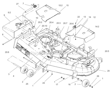 Deck_Assembly Diagram and Parts List for 74179  Toro Lawn Mower