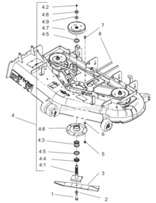 Deck_Spindle_Assembly Diagram and Parts List for 74179  Toro Lawn Mower