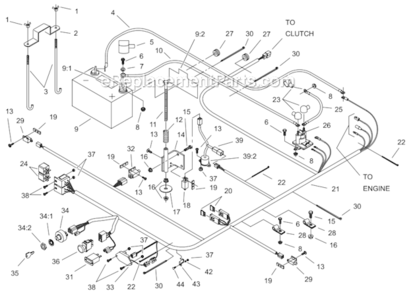 Electrical_System_Assembly Diagram and Parts List for 74179  Toro Lawn Mower