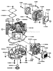 CylinderCrankcase_Assembly__Kawasaki_Fh601VAs23 Diagram and Parts List for 74179  Toro Lawn Mower